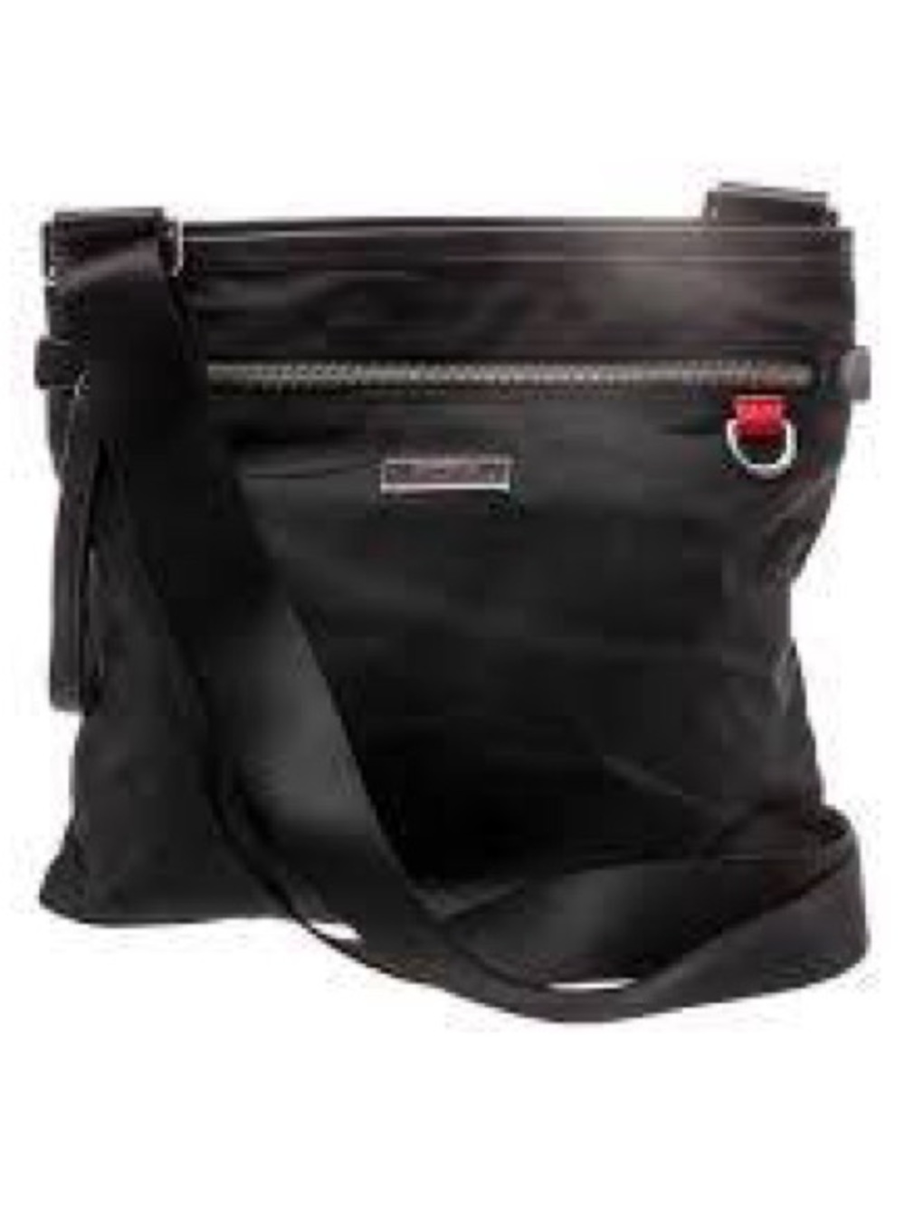 Tumi Nylon Black Travel Crossbody Bag with Red Accent